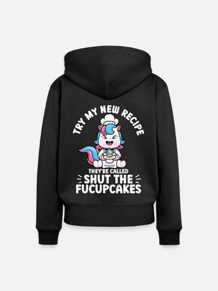 Cupcake - Frauen Premium Bio Zip Hoodie - Schwarz