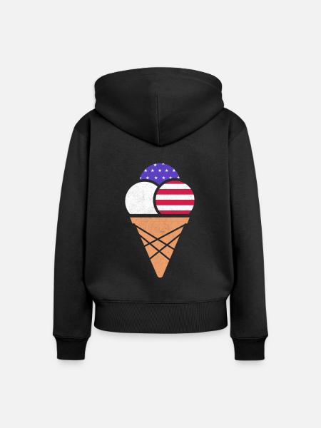 Eiscreme - Frauen Premium Bio Zip Hoodie - Schwarz