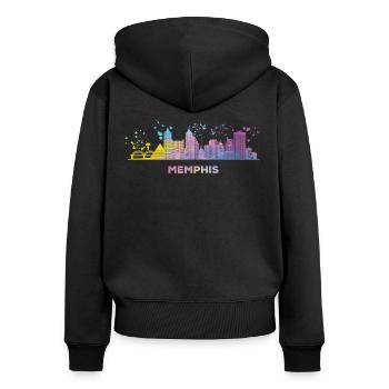 Memphean Skyline Memphis - Women's Premium Organic Zip Hoodie - black - Back - Julia (174cm)