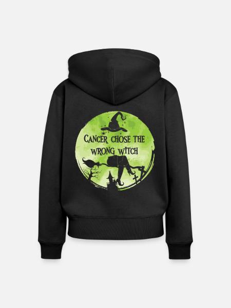 Krebshexe Linde Lymphom-bewusstsein - Frauen Premium Bio Zip Hoodie - Schwarz