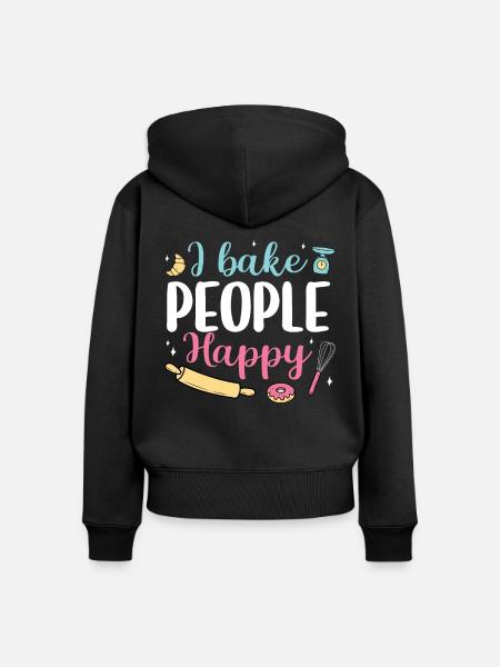Bäcker Bäckerein Backwaren Backen Geschenk - Frauen Premium Bio Zip Hoodie - Schwarz