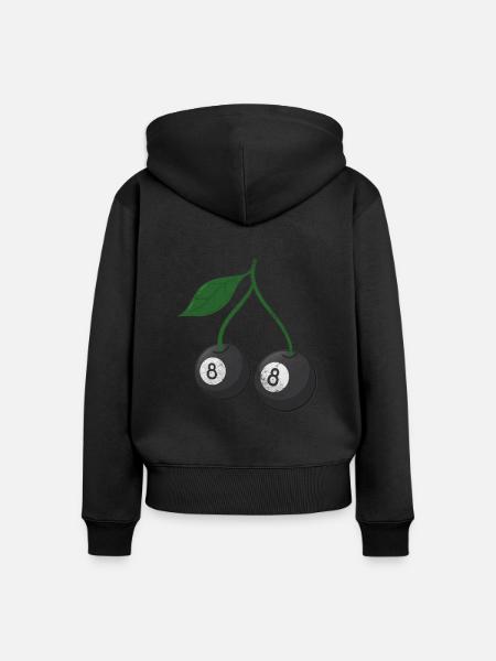 Kirsche - Frauen Premium Bio Zip Hoodie - Schwarz