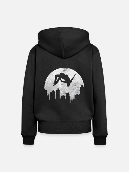 Parkour - Frauen Premium Bio Zip Hoodie - Schwarz