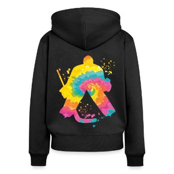 Eishockeyspieler Jungen Eishockey - Frauen Premium Bio Zip Hoodie - Schwarz - Hinten - Julia (174cm)