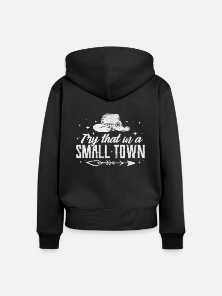 Country - Frauen Premium Bio Zip Hoodie - Schwarz