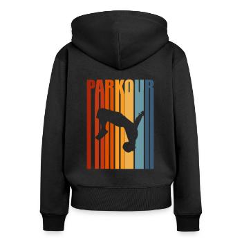 Parkour Parkur Parcur Sport Gift - Women's Premium Organic Zip Hoodie - black - Back - Julia (174cm)