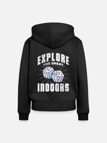 Brettspiel - Frauen Premium Bio Zip Hoodie - Schwarz