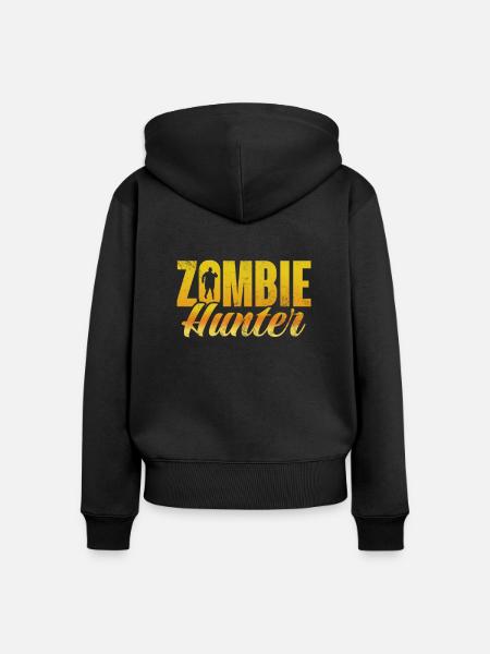 Zombie - Frauen Premium Bio Zip Hoodie - Schwarz