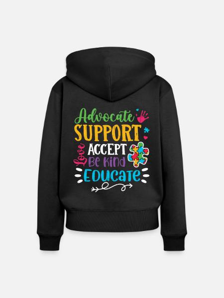 Autismus - Frauen Premium Bio Zip Hoodie - Schwarz