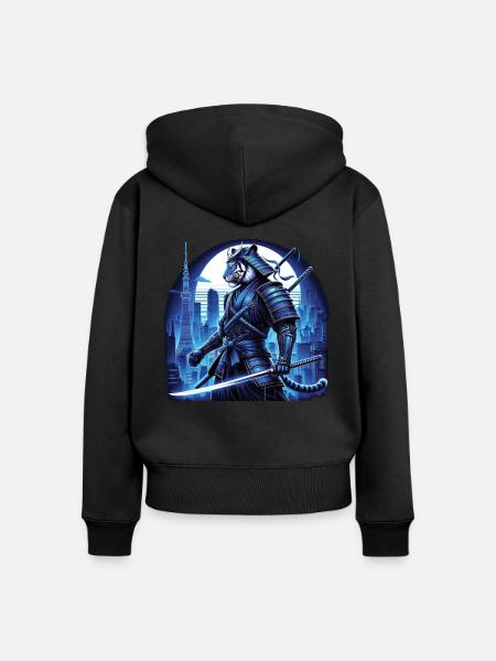 Samurai Ronin Schwertkampf Krieger Geschenk - Frauen Premium Bio Zip Hoodie - Schwarz