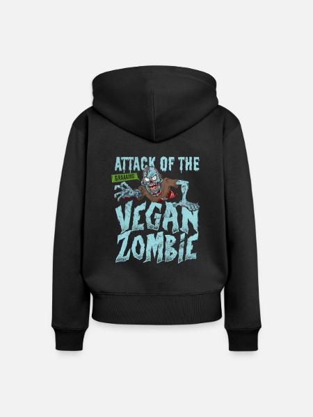Zombie - Frauen Premium Bio Zip Hoodie - Schwarz