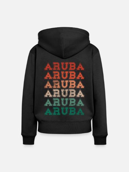 Aruba - Frauen Premium Bio Zip Hoodie - Schwarz