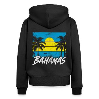 Bahamas - Sweat à capuche zippé Premium bio Femme - noir - Dos - Julia (174cm)