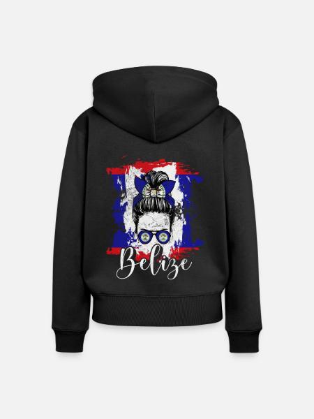Belize - Frauen Premium Bio Zip Hoodie - Schwarz