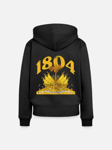 Haiti - Frauen Premium Bio Zip Hoodie - Schwarz