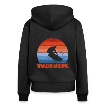 Wakeboard - Sweat à capuche zippé Premium bio Femme - noir - Dos - Julia (174cm)