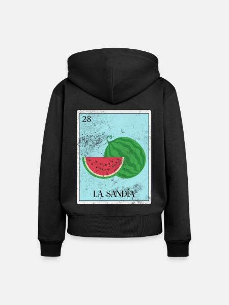 Wassermelone - Frauen Premium Bio Zip Hoodie - Schwarz
