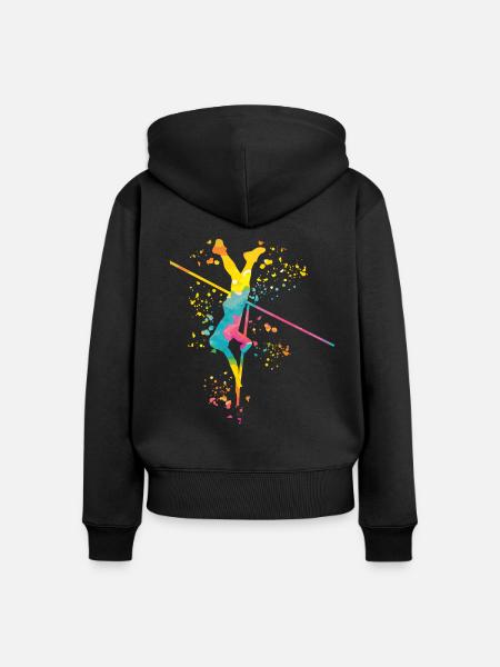 Stabhochspringer Kids Stabhochsprung - Frauen Premium Bio Zip Hoodie - Schwarz