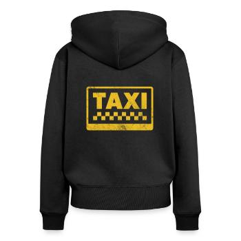 Taxi Taxifahrer Verkehr Beruf Geschenk - Frauen Premium Bio Zip Hoodie - Schwarz - Hinten - Julia (174cm)