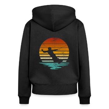 Wakeboard - Sweat à capuche zippé Premium bio Femme - noir - Dos - Julia (174cm)