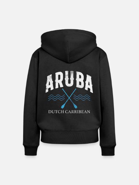 Aruba - Frauen Premium Bio Zip Hoodie - Schwarz