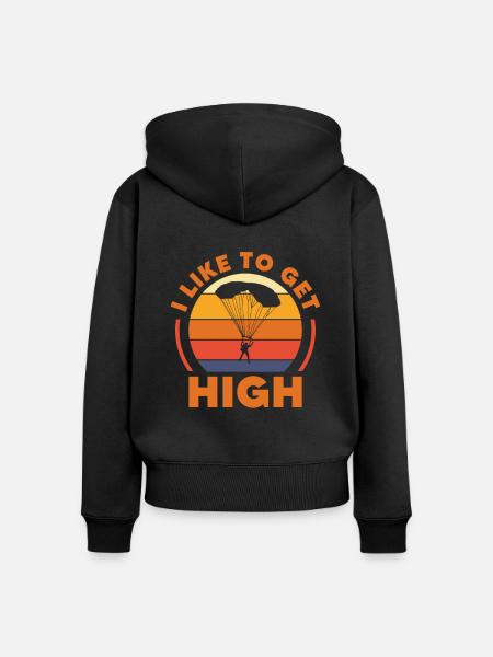 Skydive Skydiver Skydiving Fallschirm Geschenk - Frauen Premium Bio Zip Hoodie - Schwarz
