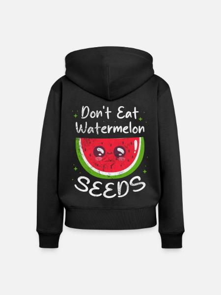 Wassermelone - Frauen Premium Bio Zip Hoodie - Schwarz