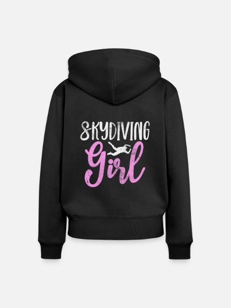 Skydive - Frauen Premium Bio Zip Hoodie - Schwarz