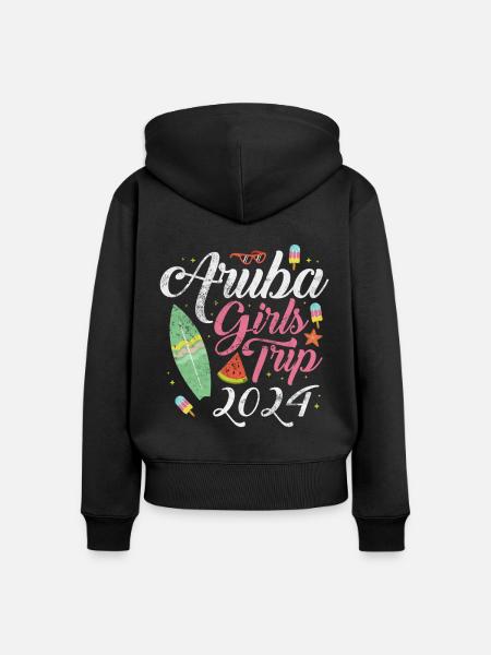 Aruba - Frauen Premium Bio Zip Hoodie - Schwarz