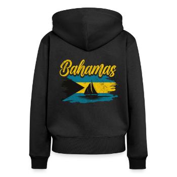 Bahamas - Women's Premium Organic Zip Hoodie - black - Back - Julia (174cm)