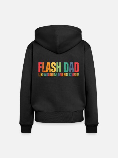 Bouldering Flash Papa Boulderer - Frauen Premium Bio Zip Hoodie - Schwarz
