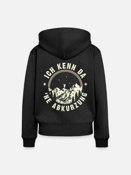 Wandern lustig Spruch - Frauen Premium Bio Zip Hoodie - Schwarz