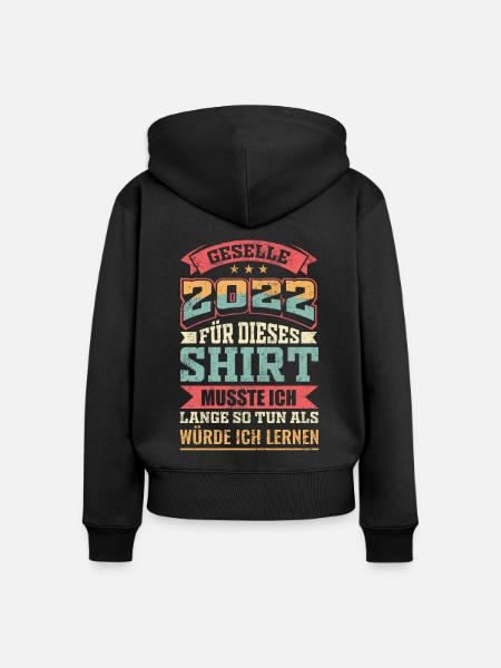 Geselle Abschlussprüfung Retro Geschenk - Frauen Premium Bio Zip Hoodie - Schwarz