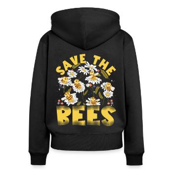 Save the Bees Beekeeper sweet bee and bees - Women's Premium Organic Zip Hoodie - black - Back - Julia (174cm)