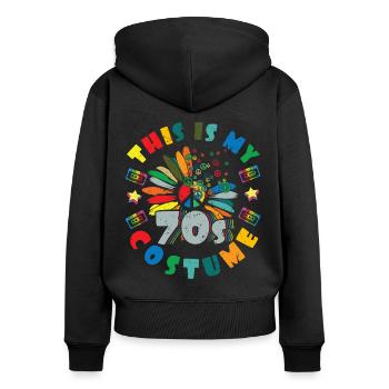 This is my 70s costume retro vintage hippy - Women's Premium Organic Zip Hoodie - black - Back - Julia (174cm)
