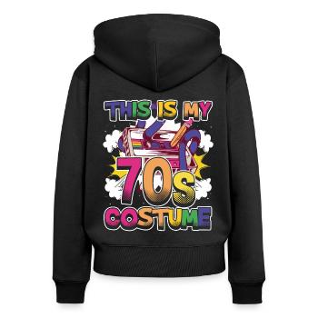 This is my 70s costume retro vintage hippy - Women's Premium Organic Zip Hoodie - black - Back - Julia (174cm)