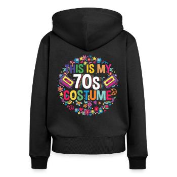 This is my 70s costume retro vintage hippy - Women's Premium Organic Zip Hoodie - black - Back - Julia (174cm)