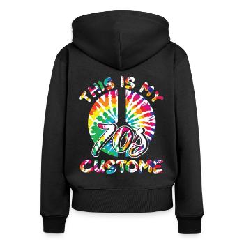 This is my 70s costume retro vintage hippy - Women's Premium Organic Zip Hoodie - black - Back - Julia (174cm)