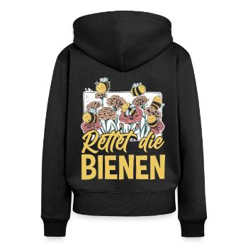Rettet die Bienen Imker süßes Biene und Bienen - Frauen Premium Bio Zip Hoodie - Schwarz - Hinten - Julia (174cm)