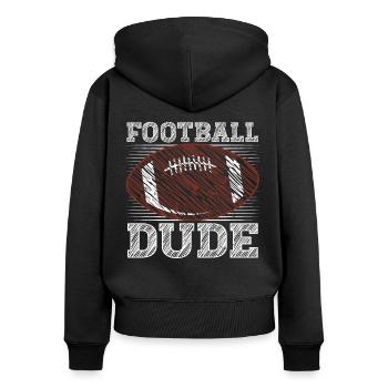 Footballl Dude American Football US Sport - Frauen Premium Bio Zip Hoodie - Schwarz - Hinten - Julia (174cm)