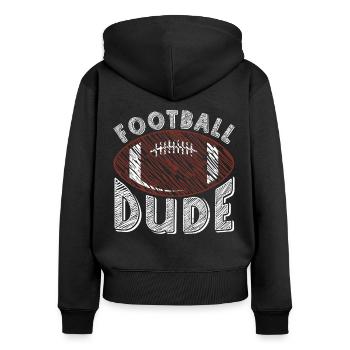 Football Dude American Football US Sport - Frauen Premium Bio Zip Hoodie - Schwarz - Hinten - Julia (174cm)