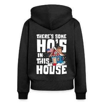 There's Some HO's in the House für einen - Frauen Premium Bio Zip Hoodie - Schwarz - Hinten - Julia (174cm)