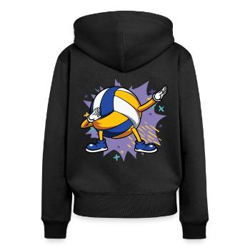 Kinder Dabbing Volleyball Spieler Beachvolleyball - Frauen Premium Bio Zip Hoodie - Schwarz - Hinten - Julia (174cm)