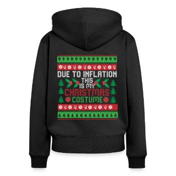 En raison de l’inflation pulls de Noël drôle de Noël - Sweat à capuche zippé Premium bio Femme - noir - Dos - Julia (174cm)