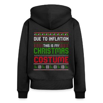 En raison de l’inflation pulls de Noël drôle de Noël - Sweat à capuche zippé Premium bio Femme - noir - Dos - Julia (174cm)