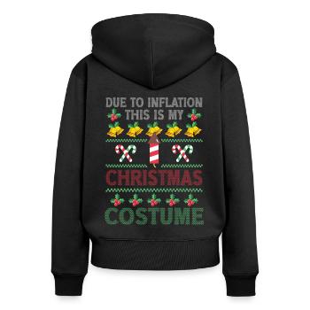 En raison de l’inflation pulls de Noël drôle de Noël - Sweat à capuche zippé Premium bio Femme - noir - Dos - Julia (174cm)