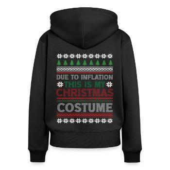En raison de l’inflation pulls de Noël drôle de Noël - Sweat à capuche zippé Premium bio Femme - noir - Dos - Julia (174cm)