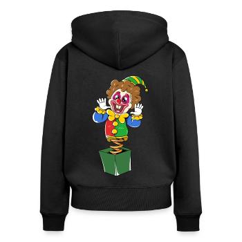 Costume de Carnaval Clown de la boîte Carnaval - Sweat à capuche zippé Premium bio Femme - noir - Dos - Julia (174cm)