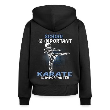 Karate important karateka Asian martial arts - Women's Premium Organic Zip Hoodie - black - Back - Julia (174cm)