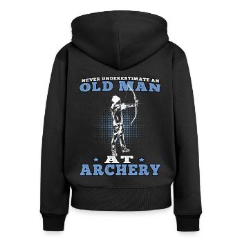 Old Man Archery Archery Archer Archers - Women's Premium Organic Zip Hoodie - black - Back - Julia (174cm)